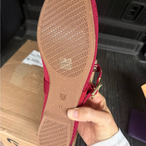 Rothy's Red Flats with Gold Accents - Picture 3 of 3